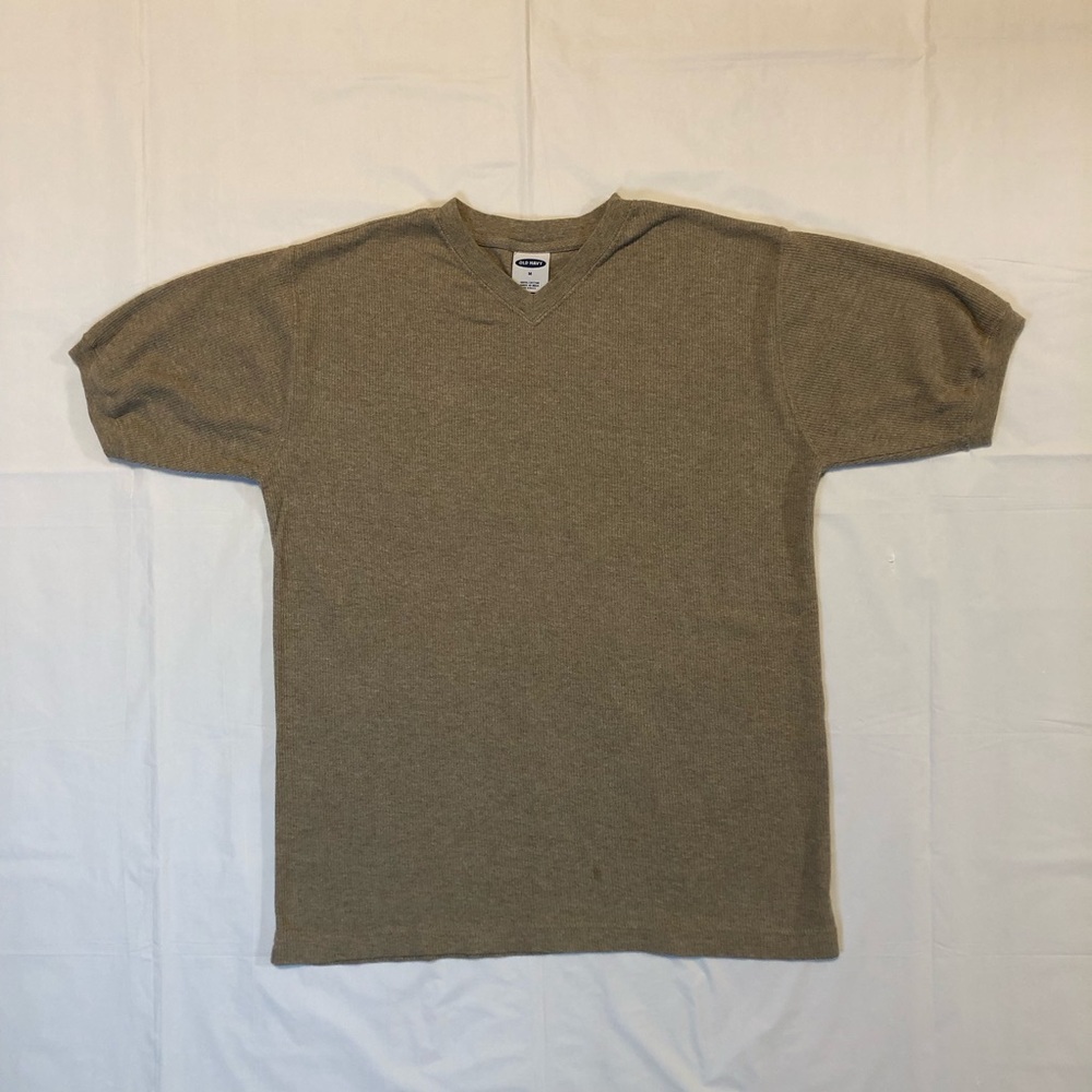 Old Navy Men’s Short Sleeve 100% Cotton Pullover Stretch Knit Tan Shirt M